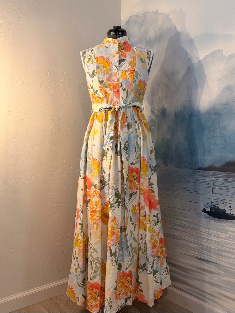 Floral Maxi Dress with Tie Waist 194